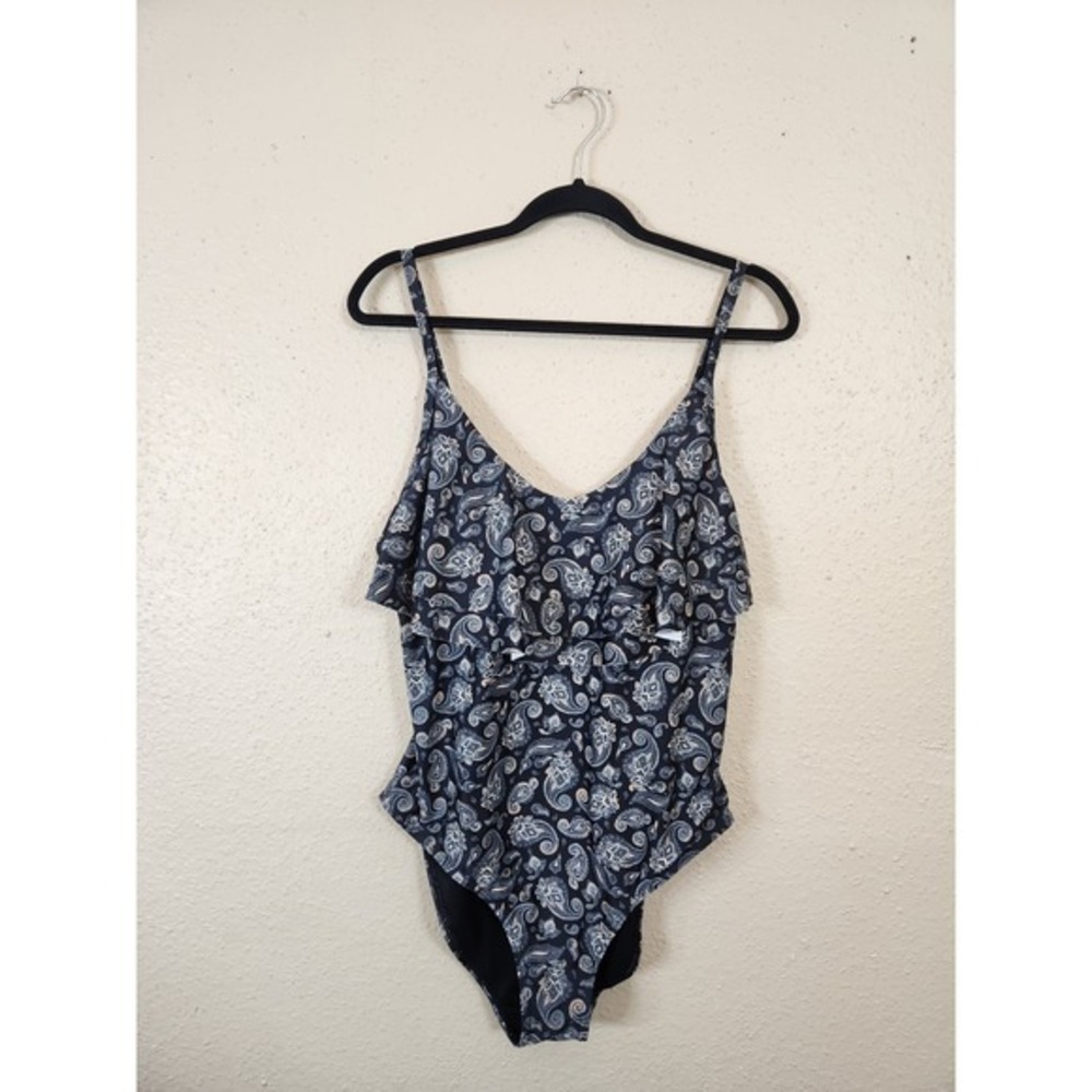 Primark Multicolor Paisley Printed Swimsuit Ruffle One Piece Bathing Suit US 12